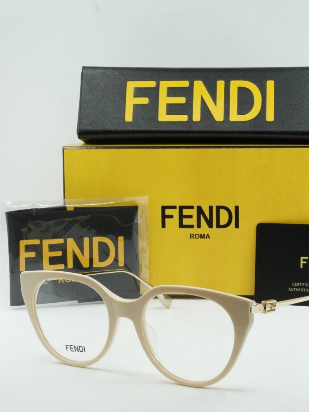 Fendi FE50010I 025 Cat Eye Eyeglasses 53mm - Ivory
